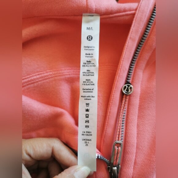 Lululemon Scuba Oversized HalfZip HoodieWarm Coral size ML - Picture 11 of 12